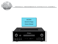 McIntosh MCD600 - Owners manual